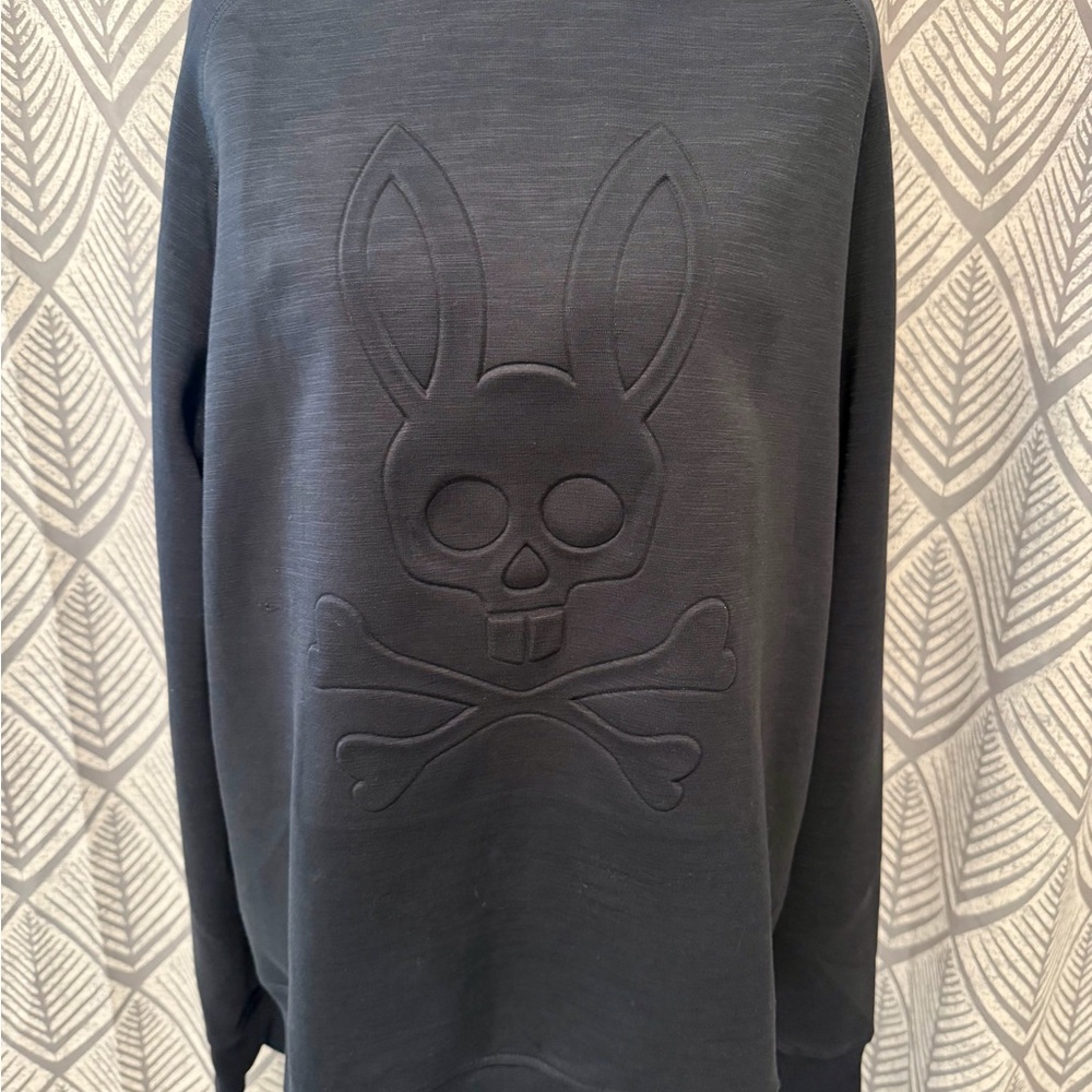 PSYCHO BUNNY MENS EMBOSSED SWEATSHIRT -BLACK